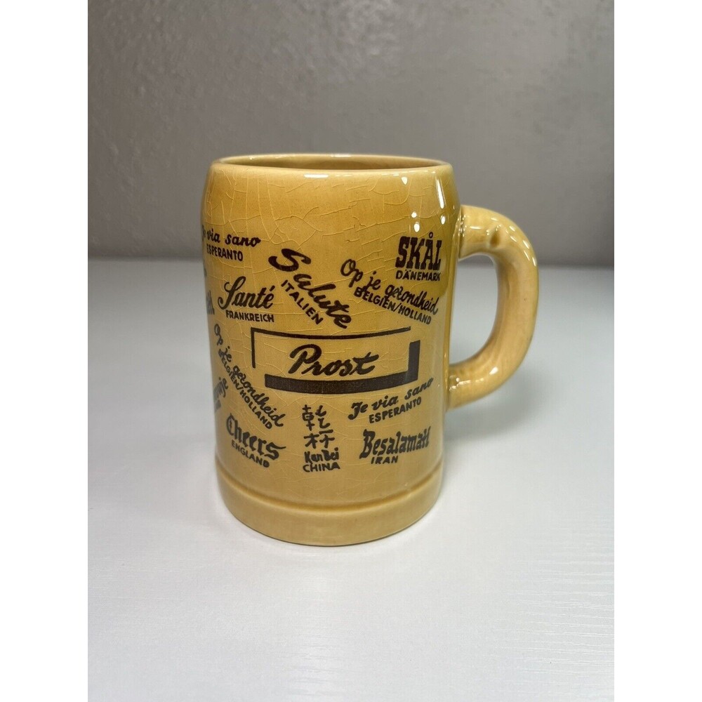 Vintage STAFFEL LIMBURG Echt Dom-Ceramic Beer Mug Cheers Prost Salud Salute
